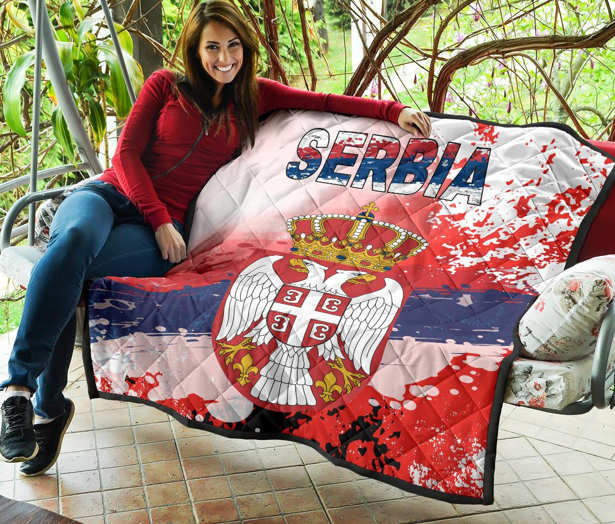 Serbia Premium Quilt Serbia National Flag and Emblem RLT7 - Wonder Print Shop