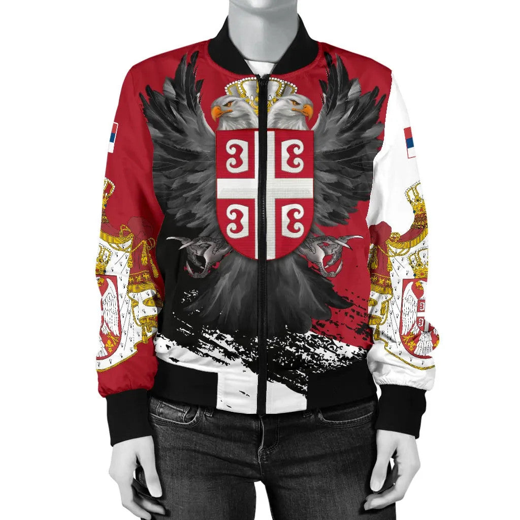 Serbia Women's Bomber Jacket Serbian Eagle Tattoo RLT7 - Wonder Print Shop