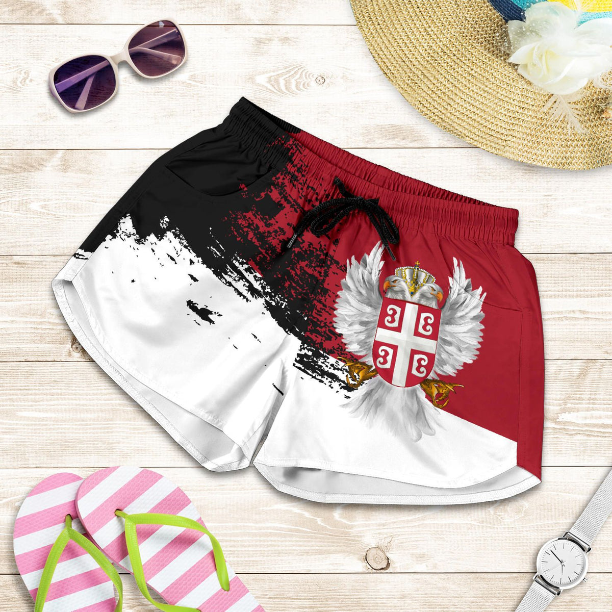 serbia-womens-shorts-serbian-white-eagle