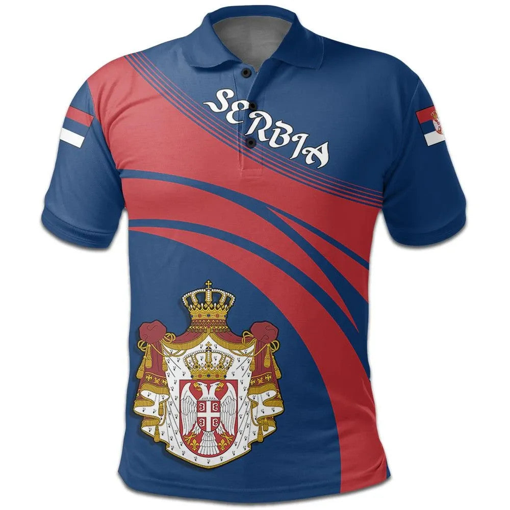 Serbia Polo Shirt Coat Of Arms Cricket Style RLT7 - Wonder Print Shop