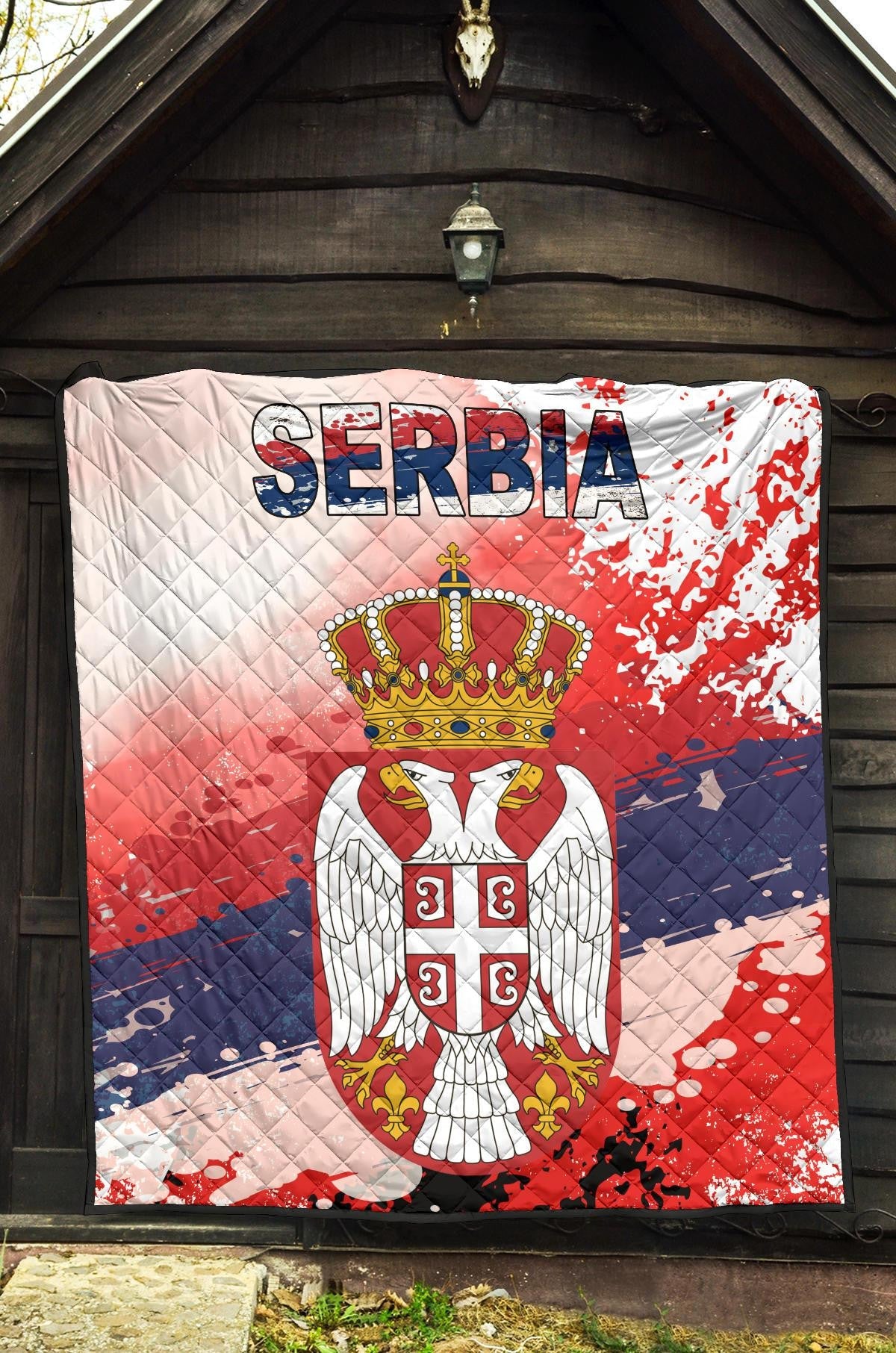 Serbia Premium Quilt Serbia National Flag and Emblem RLT7 - Wonder Print Shop