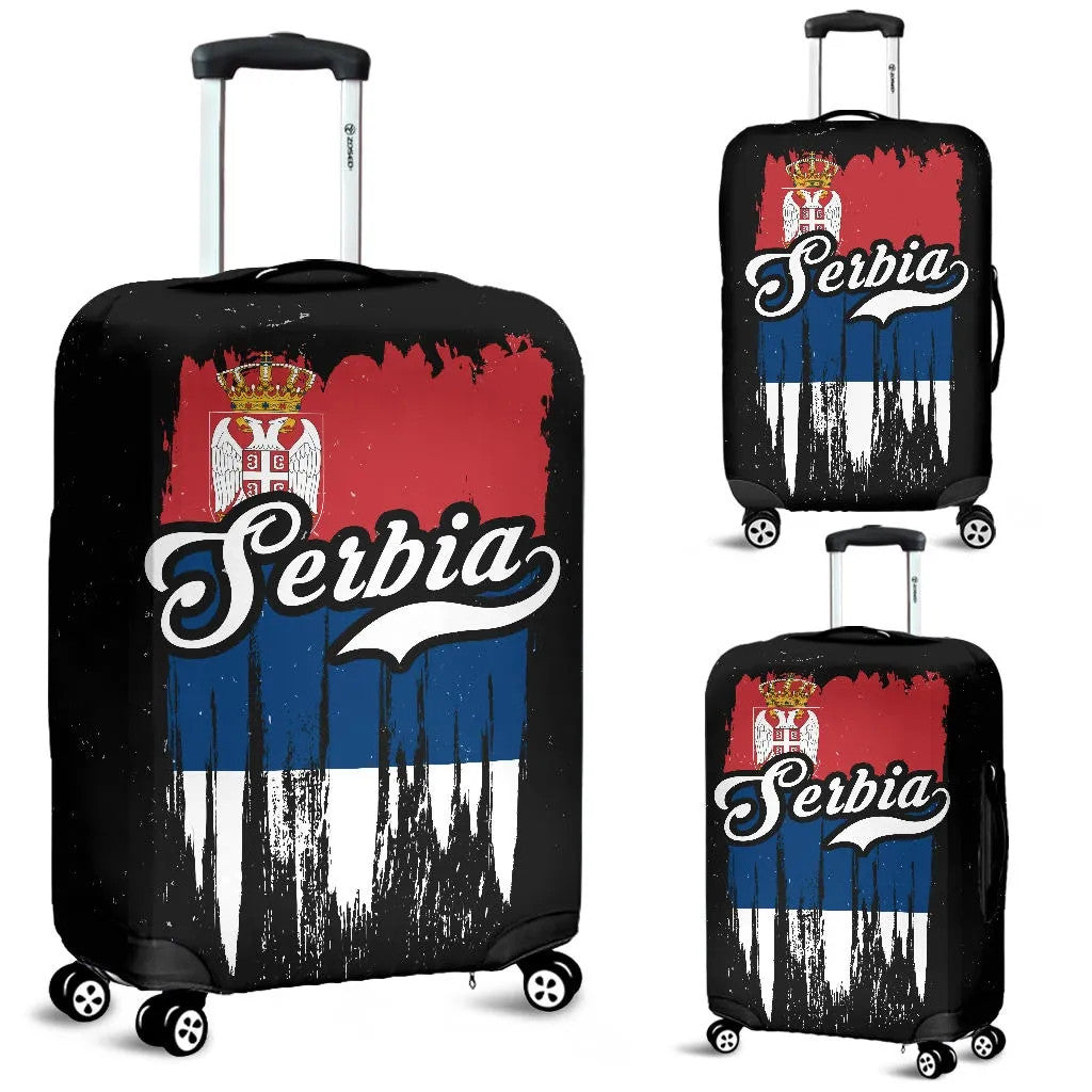 Serbia Grunge Flag Luggage Cover RLT7 - Wonder Print Shop