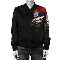 Serbia In Me Women's Bomber Jacket Special Grunge Style RLT7 - Wonder Print Shop