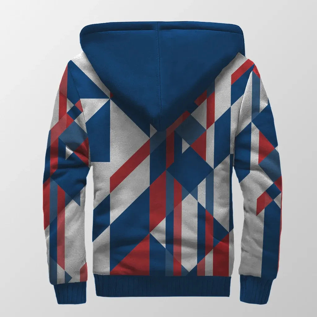 Sherpa Hoodie Serbia Flag Color With Coat Of Arm RLT7 - Wonder Print Shop