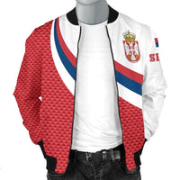 Serbia Men's Bomber Jacket Serbia Flag Red RLT7 - Wonder Print Shop