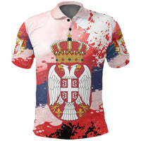 Serbia Polo Shirt Serbia National Flag and Emblem RLT7 - Wonder Print Shop