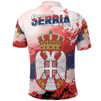 Serbia Polo Shirt Serbia National Flag and Emblem RLT7 - Wonder Print Shop