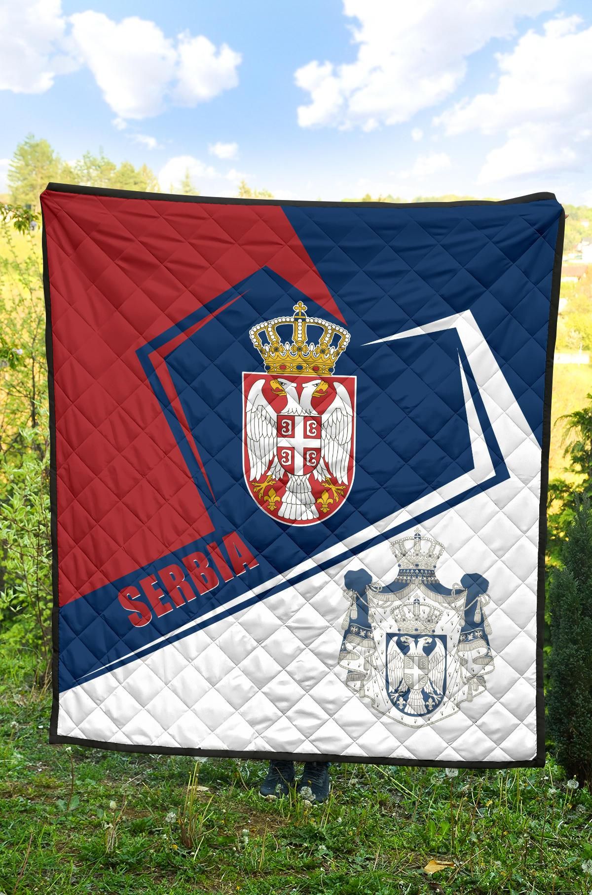 Serbia Premium Quilt Coat Of Arms Flag Style RLT7 - Wonder Print Shop