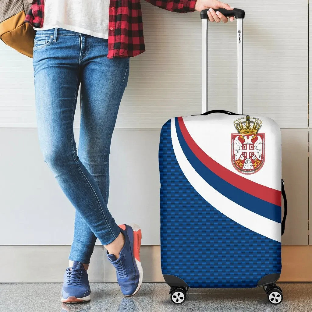Serbia Luggage Covers Serbia Flag Blue RLT7 - Wonder Print Shop