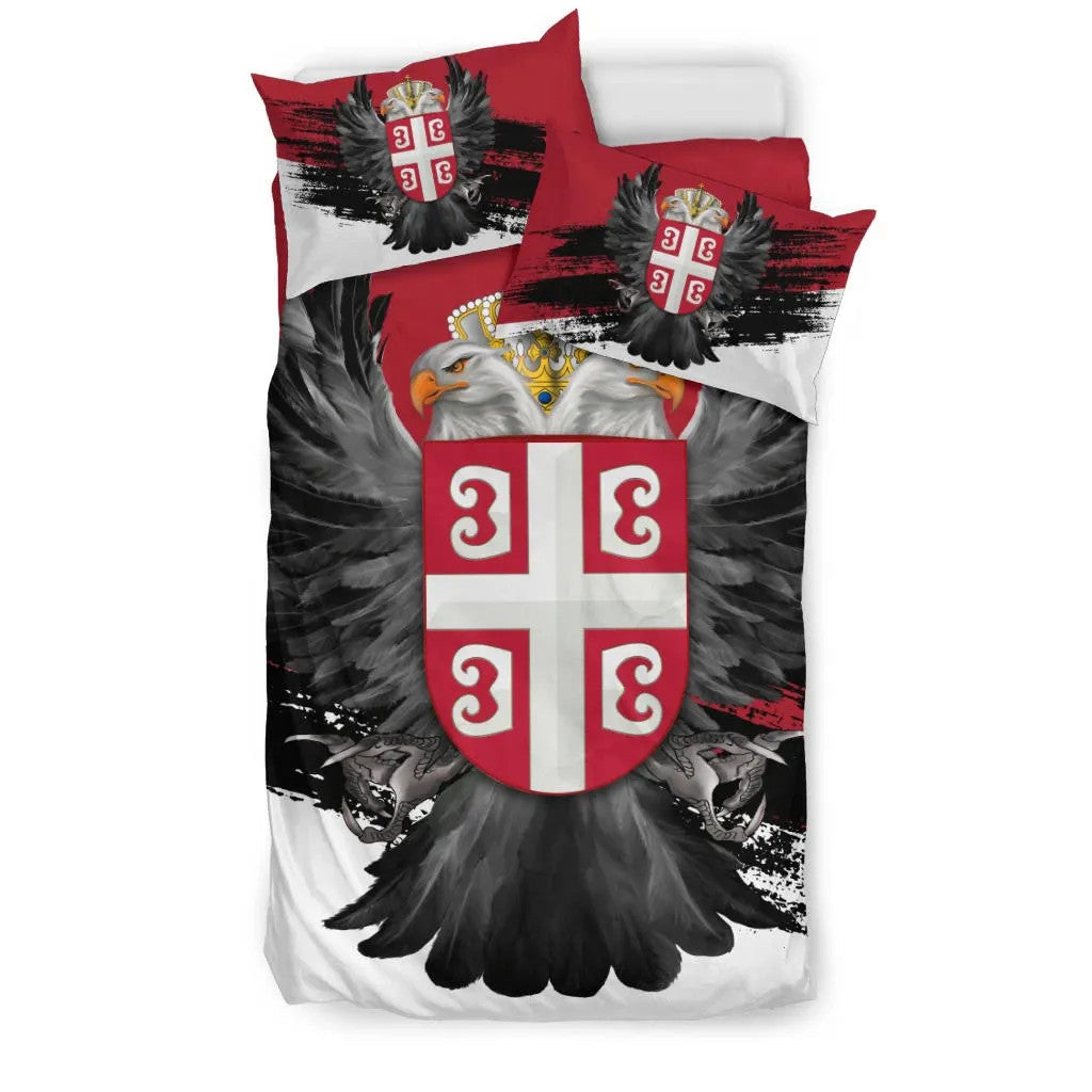 Serbia Bedding Set Serbian Eagle Tattoo RLT7 - Wonder Print Shop