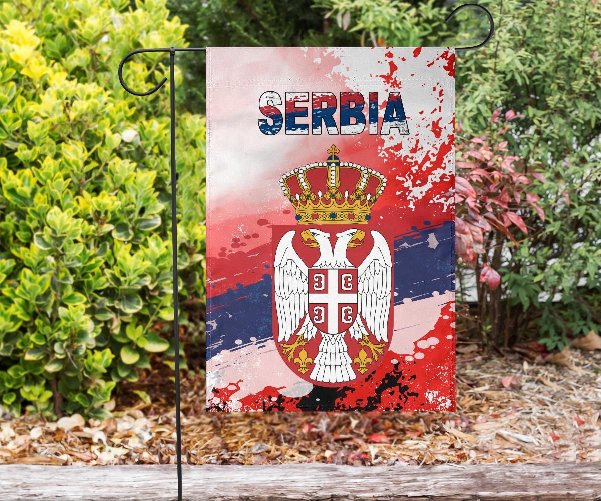 Serbia Garden Flag Serbia National Flag and Emblem RLT7 - Wonder Print Shop