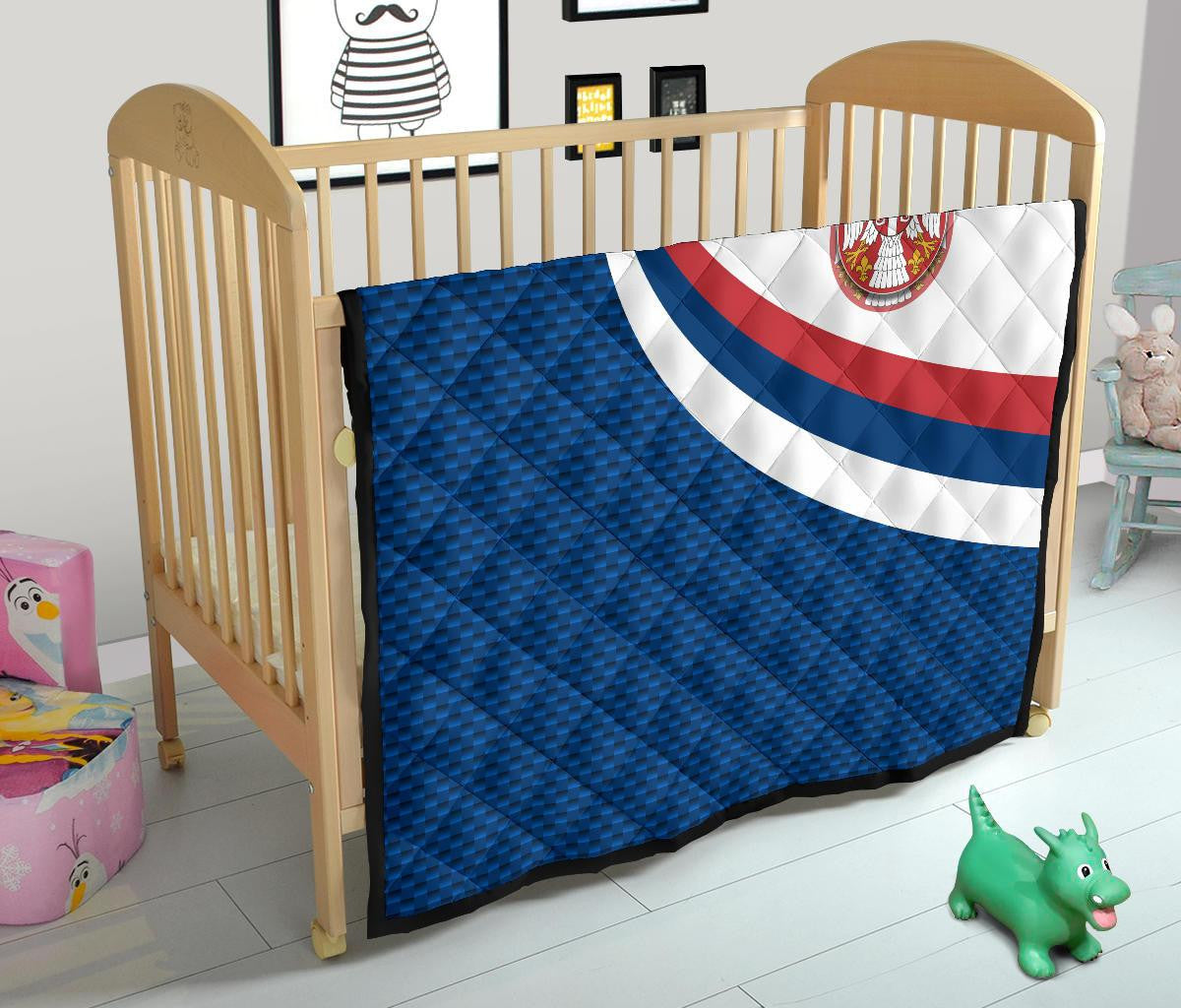 Serbia Premium Quilt Serbia Flag Blue RLT7 - Wonder Print Shop