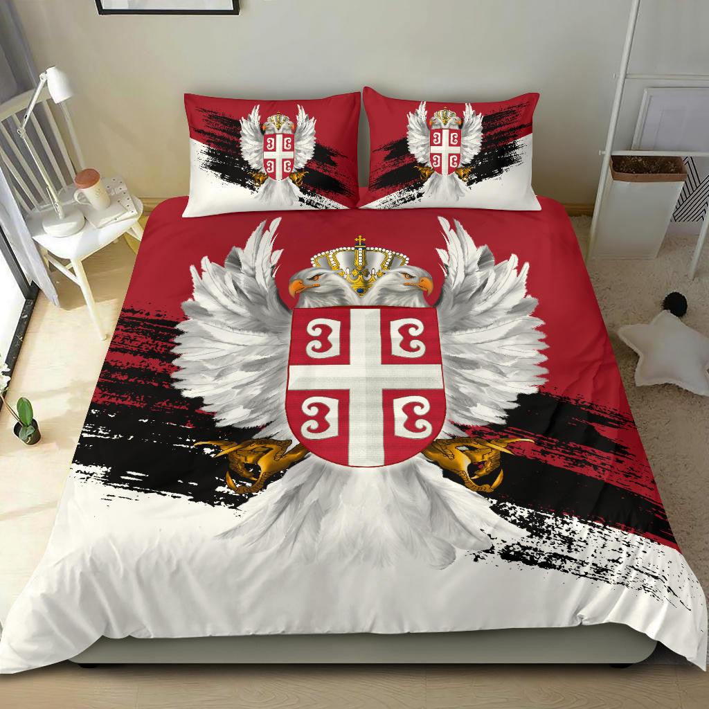 Serbia Bedding Set Serbian White Eagle RLT7 - Wonder Print Shop