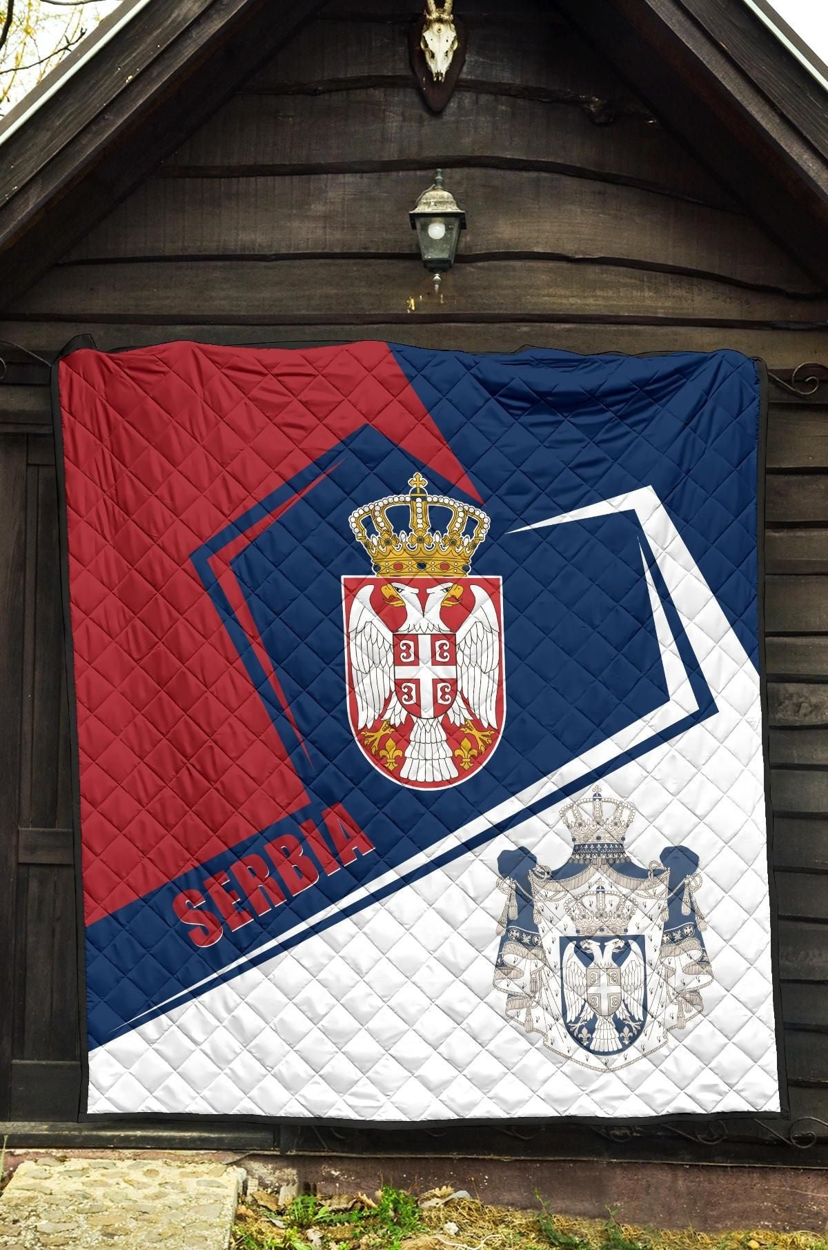 Serbia Premium Quilt Coat Of Arms Flag Style RLT7 - Wonder Print Shop
