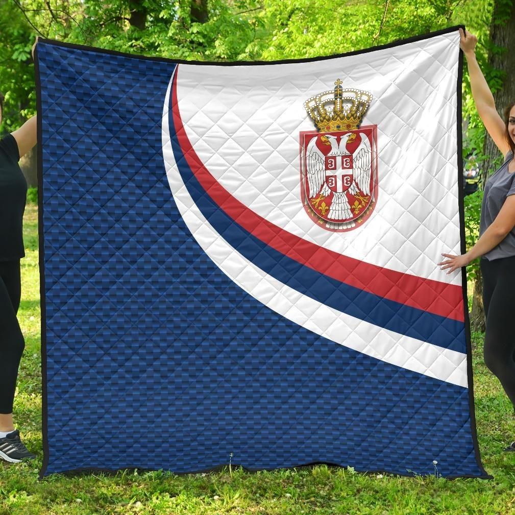 Serbia Premium Quilt Serbia Flag Blue RLT7 - Wonder Print Shop