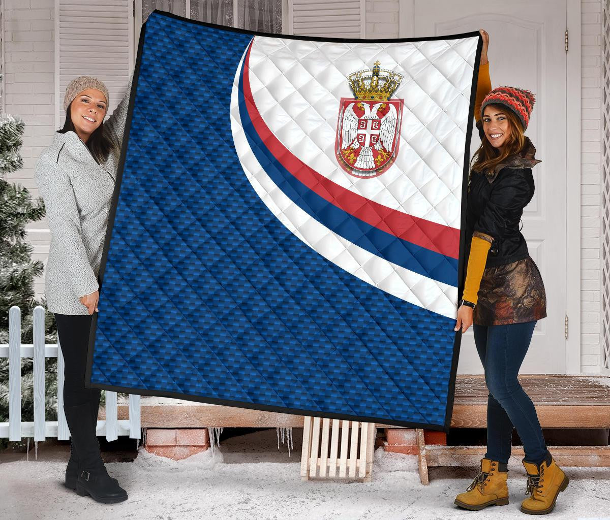 Serbia Premium Quilt Serbia Flag Blue RLT7 - Wonder Print Shop