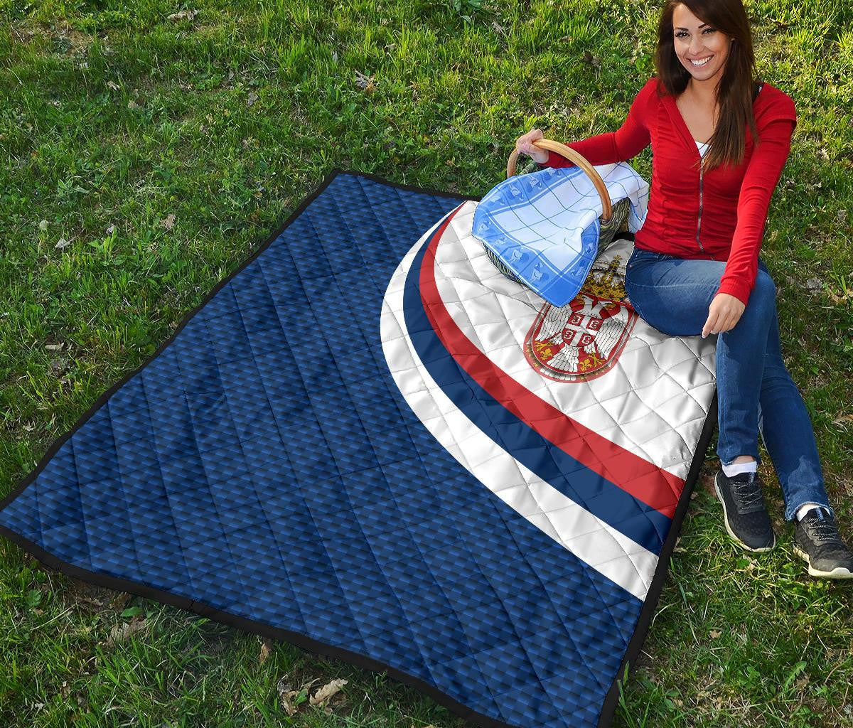 Serbia Premium Quilt Serbia Flag Blue RLT7 - Wonder Print Shop