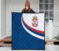 Serbia Premium Quilt Serbia Flag Blue RLT7 - Wonder Print Shop