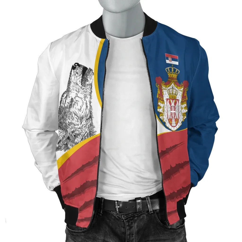 Serbia Men's Bomber Jacket Flag Of Serbia RLT7 - Wonder Print Shop
