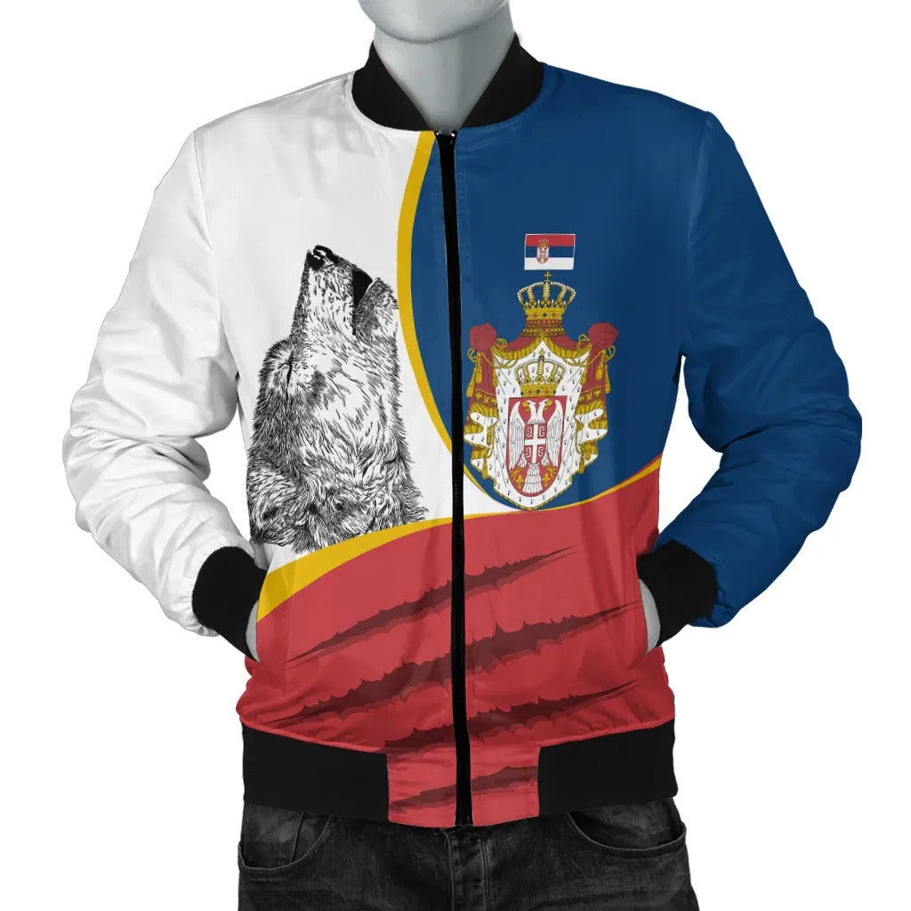 Serbia Men's Bomber Jacket Flag Of Serbia RLT7 - Wonder Print Shop