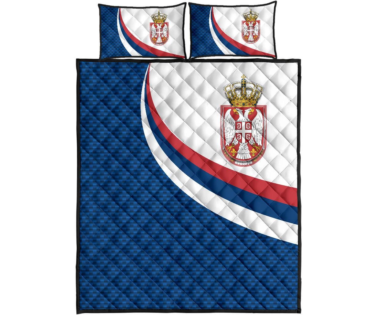 Serbia Quilt Bed Set Serbia Flag Blue RLT7 - Wonder Print Shop