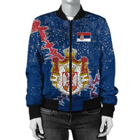 Serbia Christmas Coat Of Arms Women Bomber Jacket X Style RLT7 - Wonder Print Shop