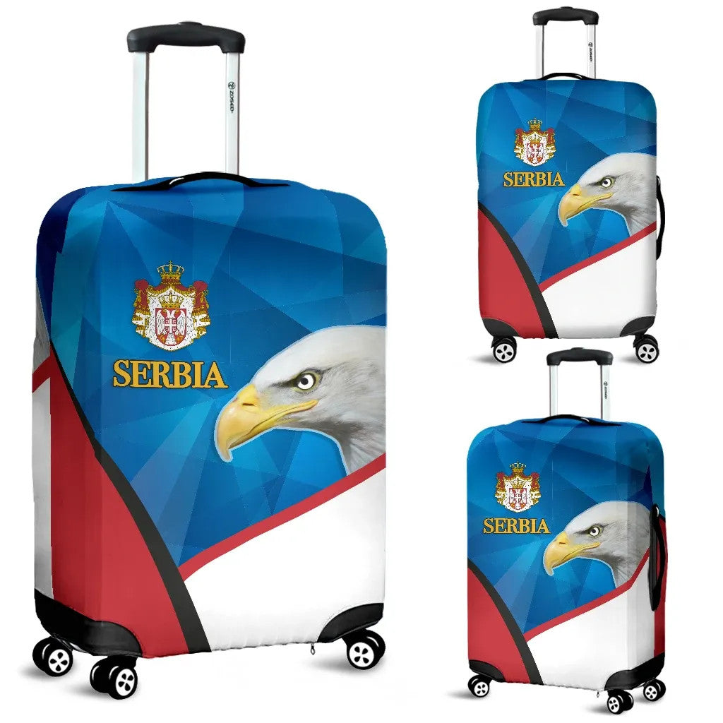 Serbia Luggage Covers White Eagle Version RLT7 - Wonder Print Shop
