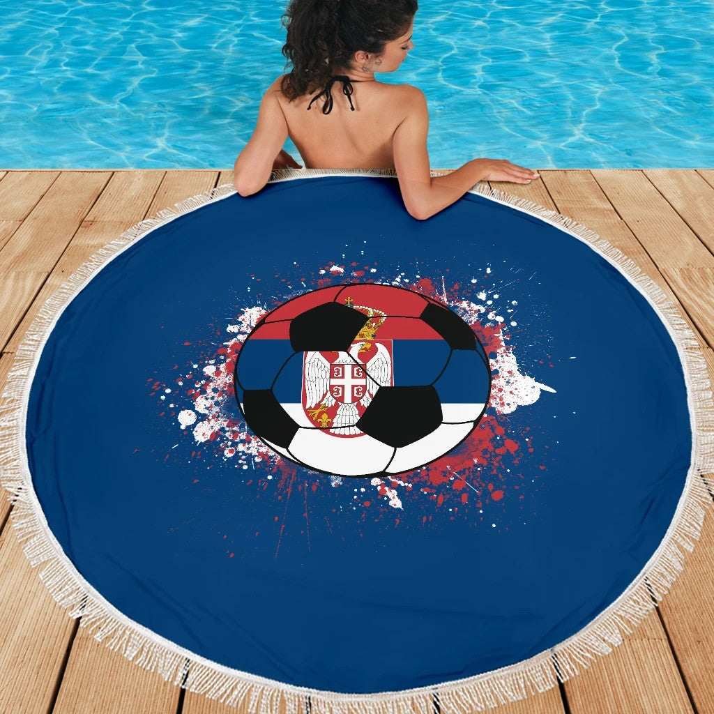 Serbia Soccer Beach Blanket RLT7 - Wonder Print Shop