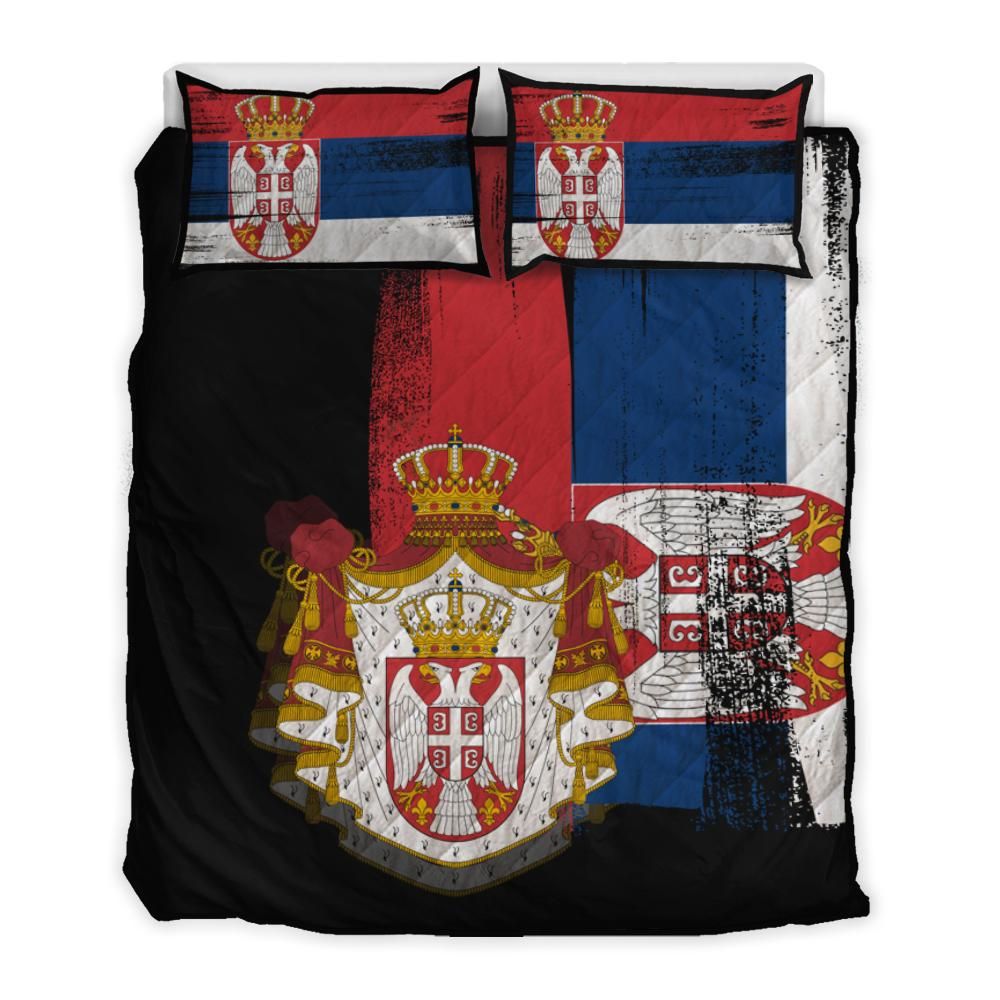 Serbia Flag Quilt Bed Set Flag Style RLT7 - Wonder Print Shop