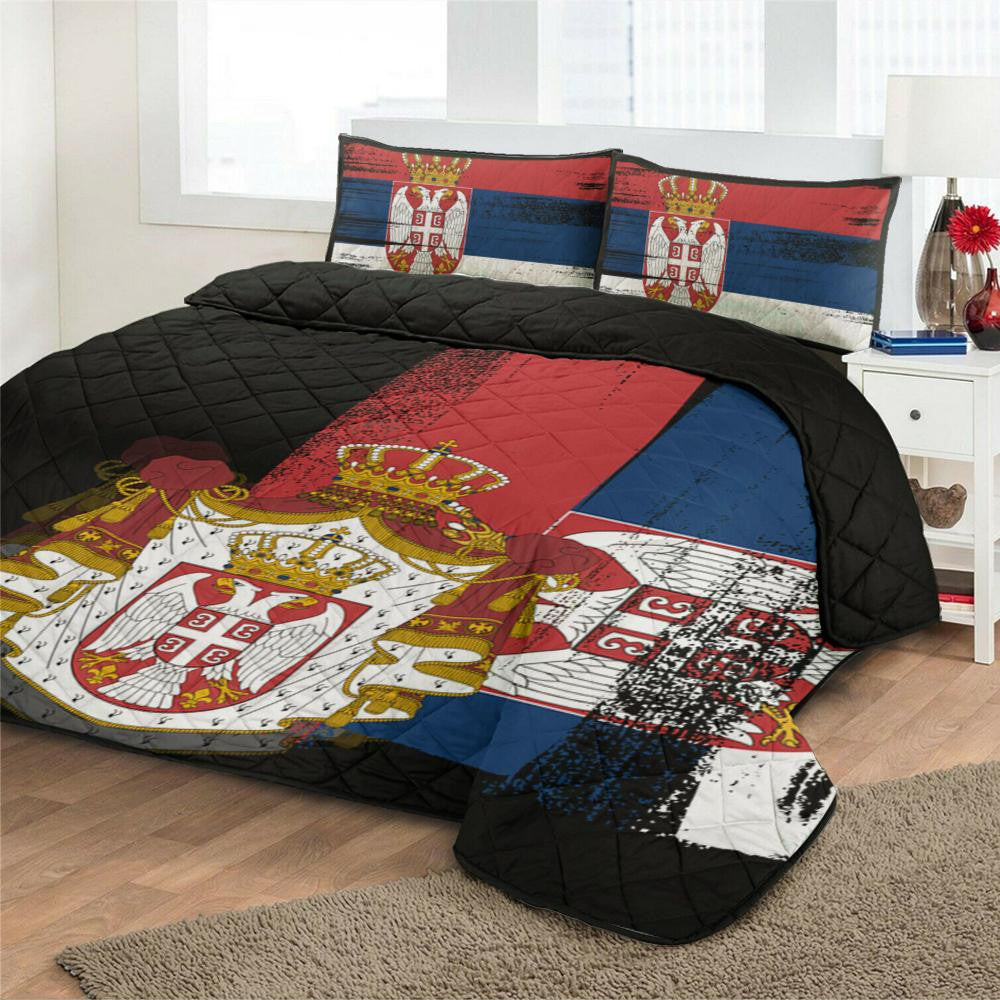 Serbia Flag Quilt Bed Set Flag Style RLT7 - Wonder Print Shop