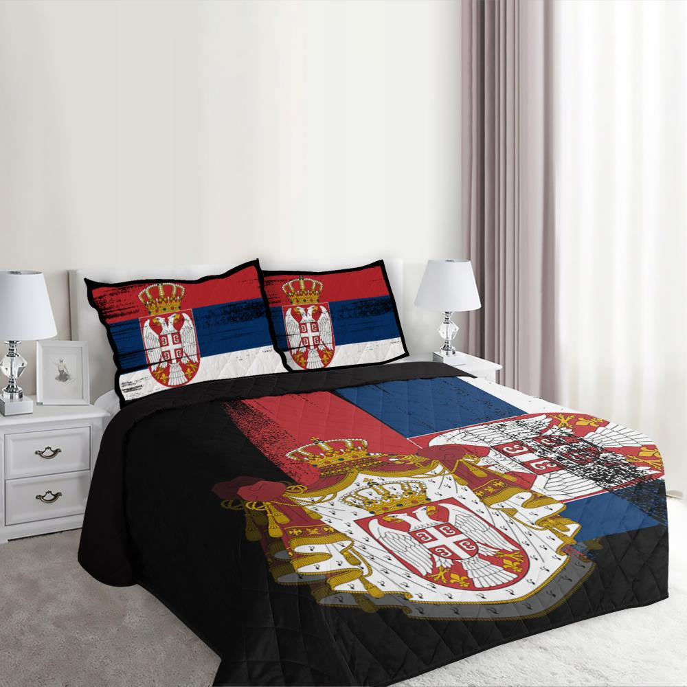 Serbia Flag Quilt Bed Set Flag Style RLT7 - Wonder Print Shop