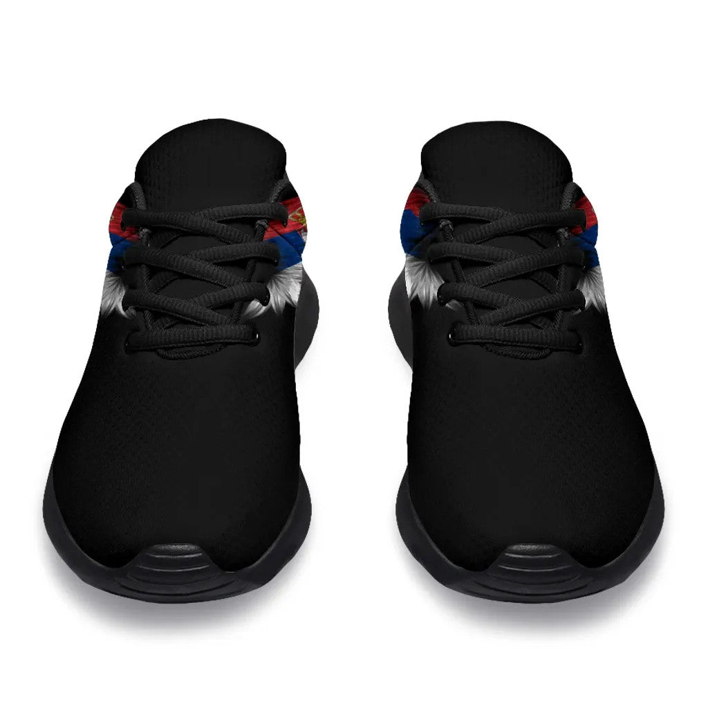 Serbia Sneakers Wings Flag Women's/Men's Black Version RLT7 - Wonder Print Shop