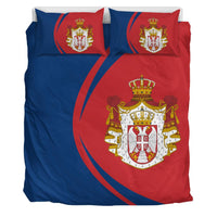 Serbia Flag Coat Of Arms Bedding Set Circle RLT7 - Wonder Print Shop