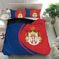 Serbia Flag Coat Of Arms Bedding Set Circle RLT7 - Wonder Print Shop