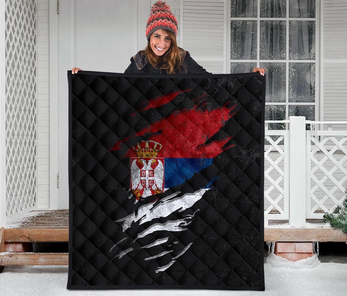 Serbia In Me Quilt Special Grunge Style RLT7 - Wonder Print Shop