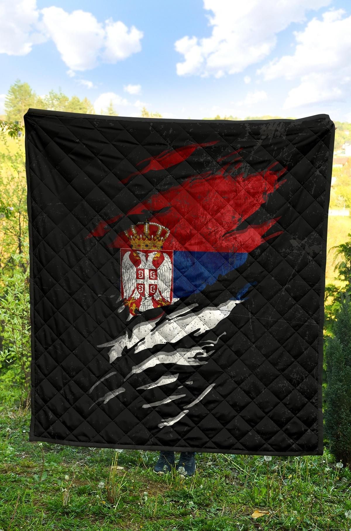 Serbia In Me Quilt Special Grunge Style RLT7 - Wonder Print Shop