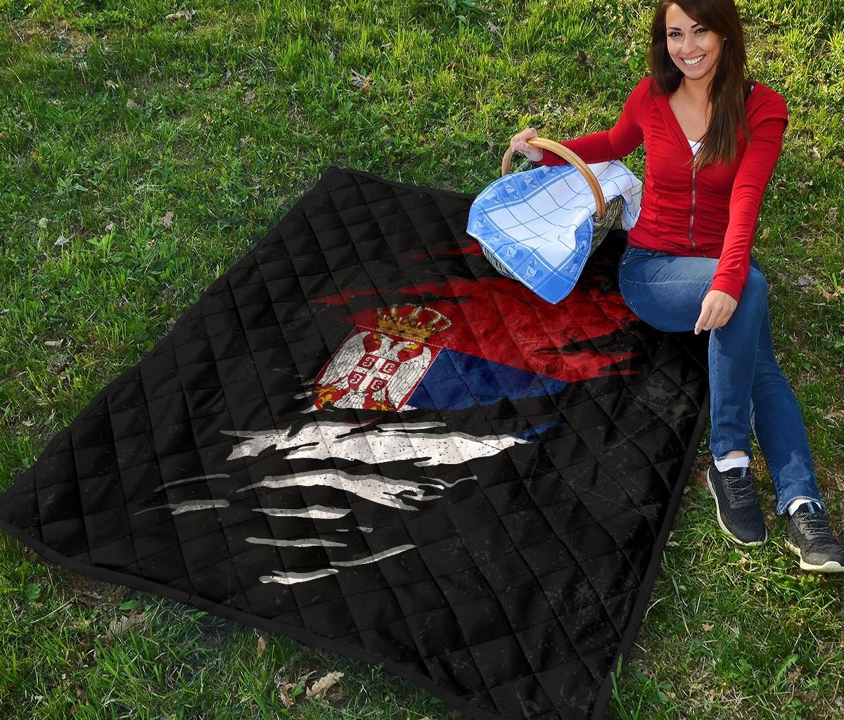 Serbia In Me Quilt Special Grunge Style RLT7 - Wonder Print Shop