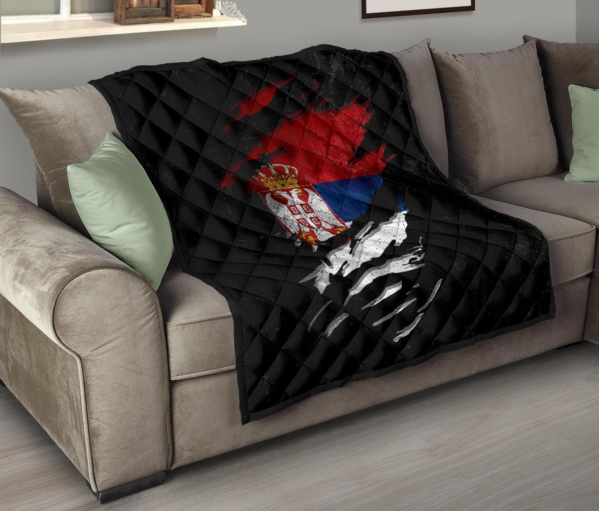 Serbia In Me Quilt Special Grunge Style RLT7 - Wonder Print Shop