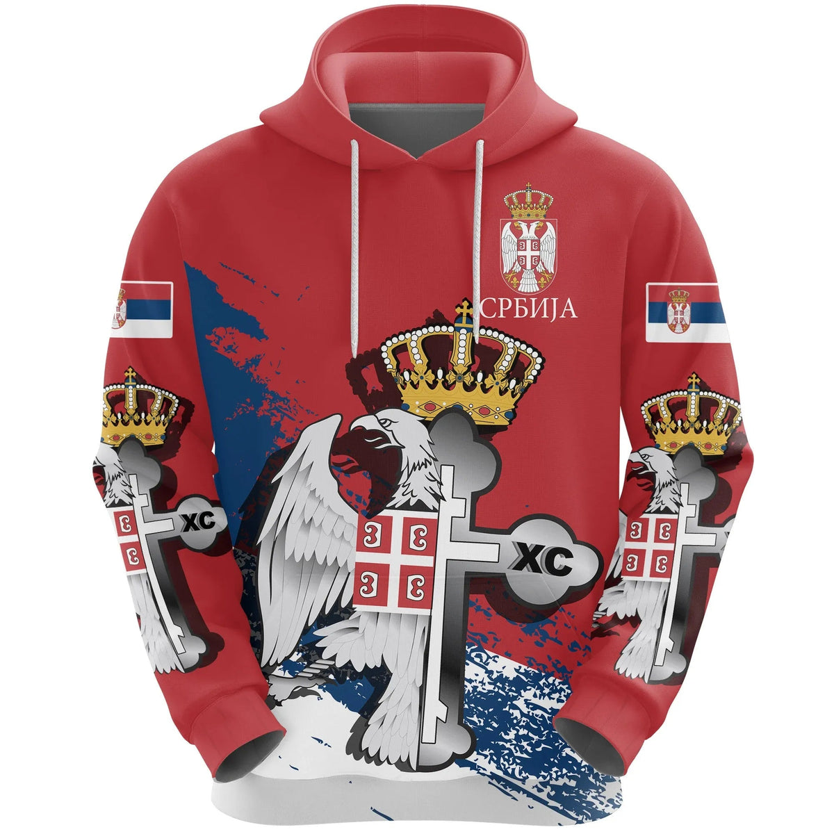 Serbia Special Hoodie Serbian Eagle / Orthodox Cross RLT7 - Wonder Print Shop