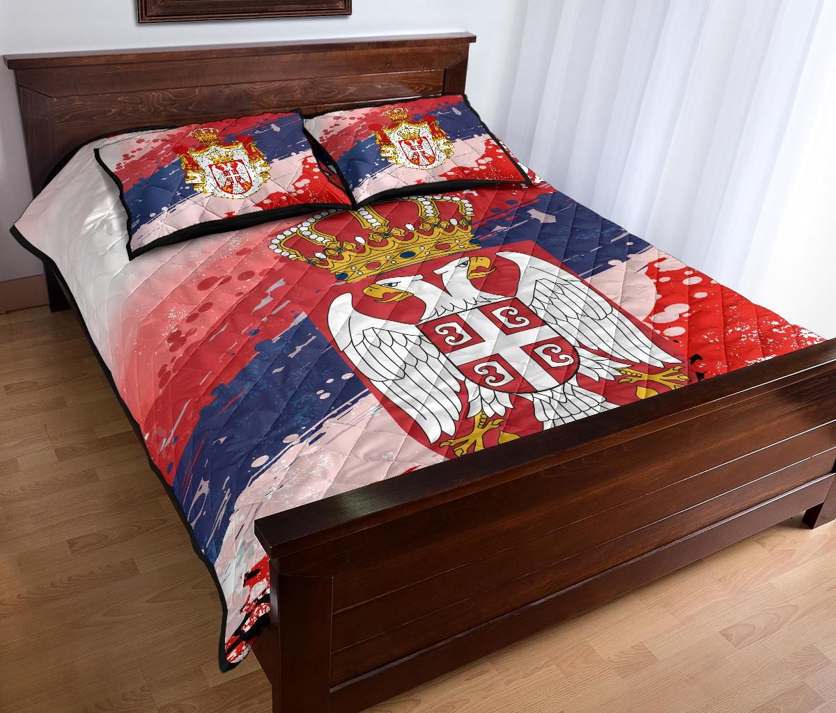 Serbia Quilt Bed Set Serbia National Flag and Emblem RLT7 - Wonder Print Shop