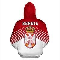 Serbia Sport Flag Hoodie Stripes Style 01 RLT7 - Wonder Print Shop