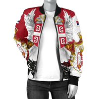 Serbia Women's Bomber Jacket Serbian White Eagle RLT7 - Wonder Print Shop