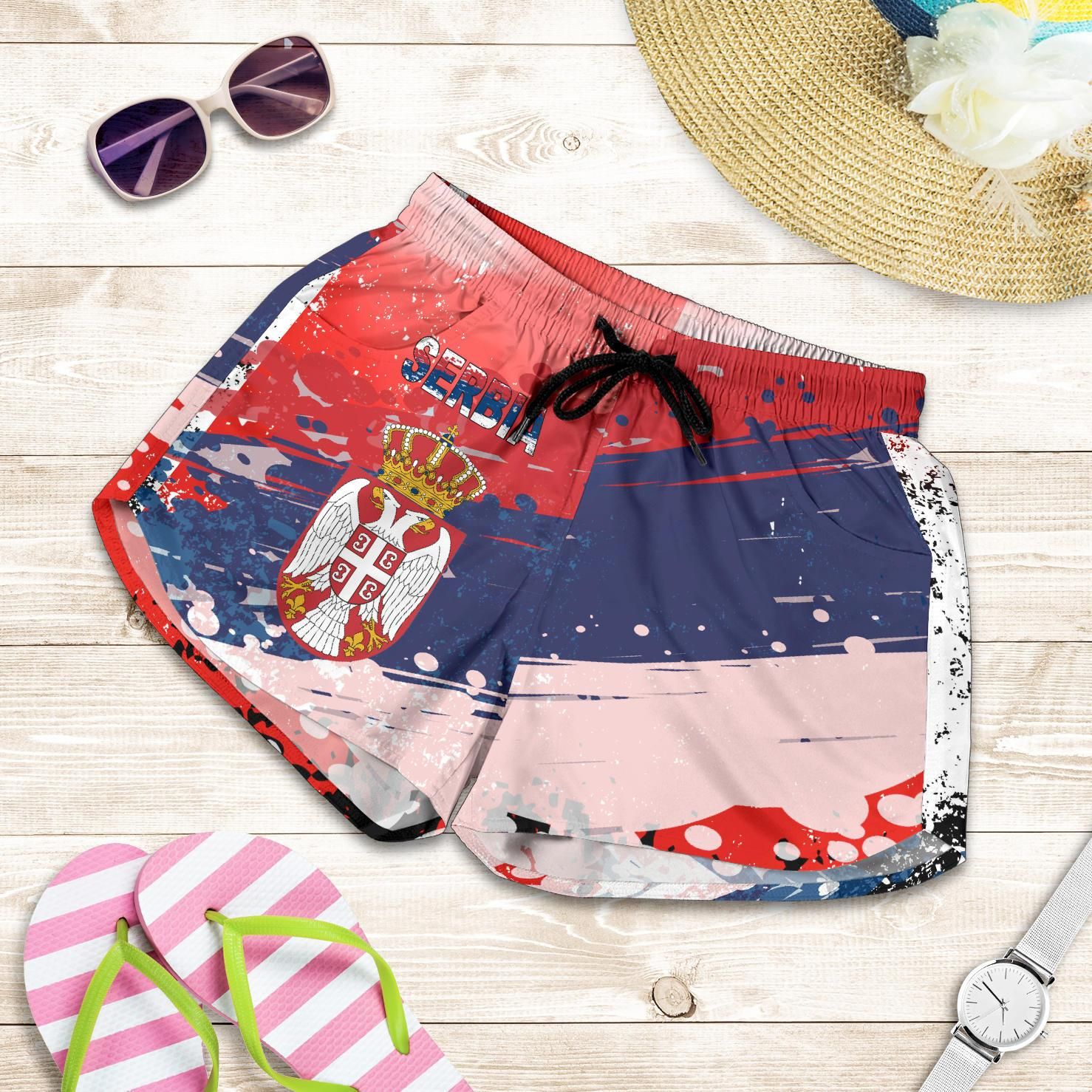 serbia-all-over-print-womens-shorts-serbia-national-flag-and-emblem