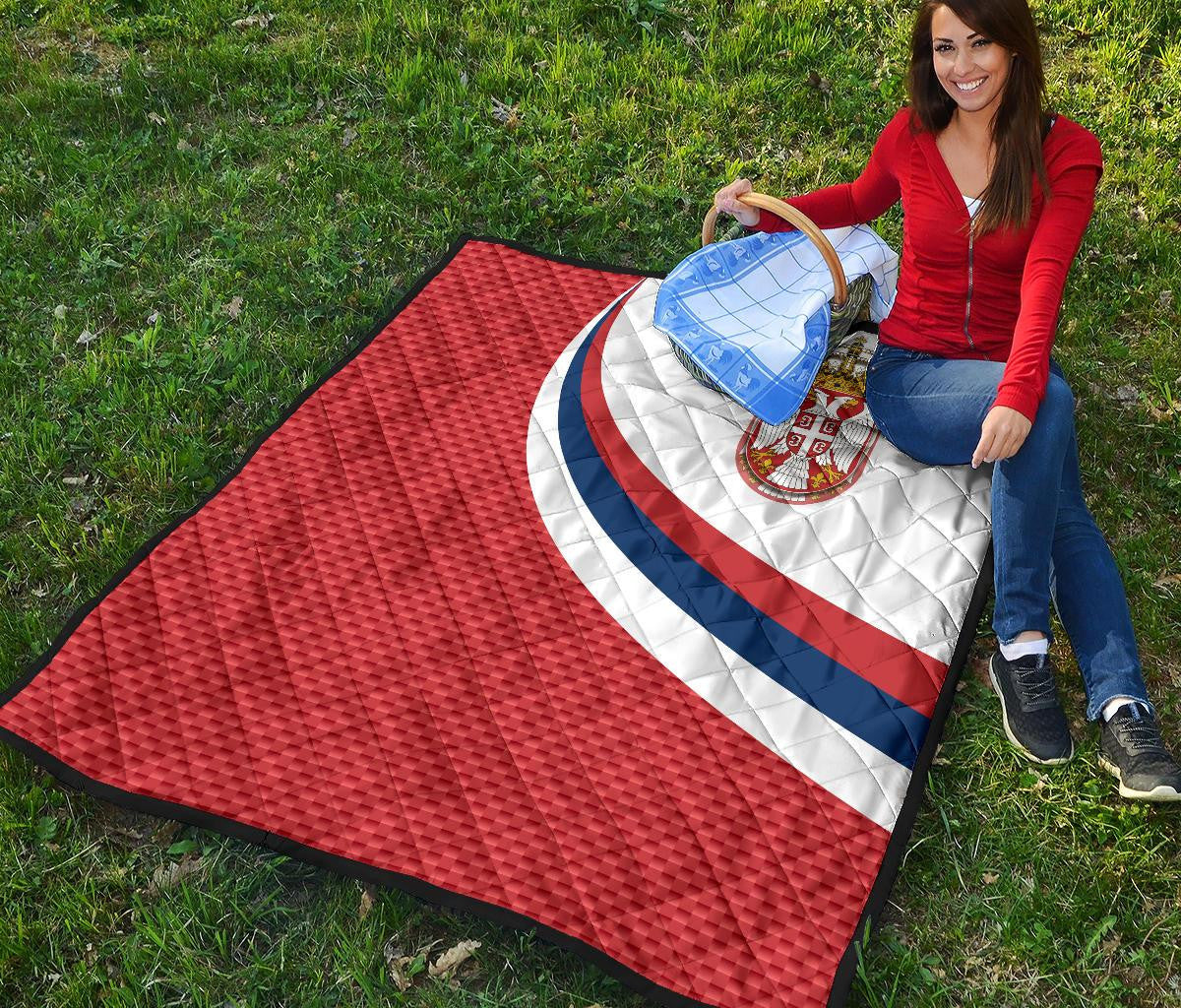 Serbia Premium Quilt Serbia Flag Red RLT7 - Wonder Print Shop
