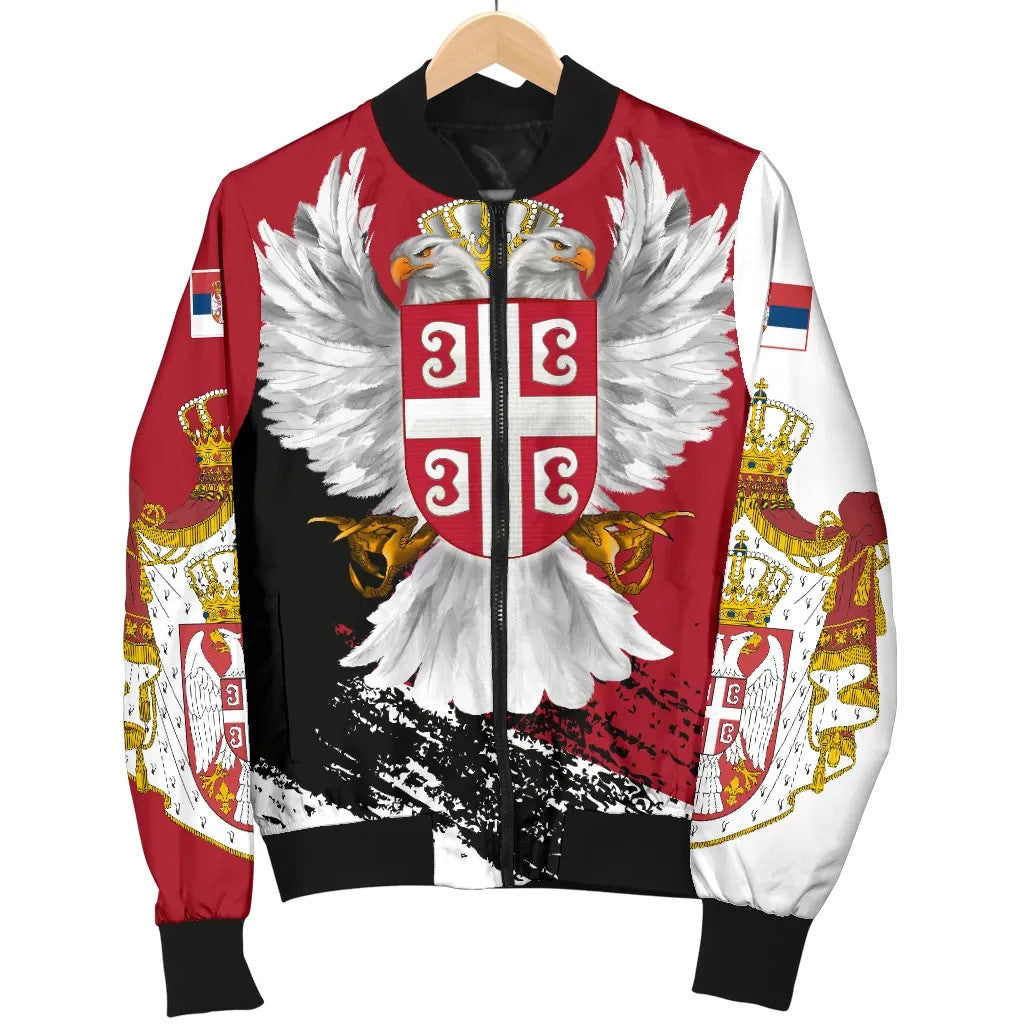 Serbia Women's Bomber Jacket Serbian White Eagle RLT7 - Wonder Print Shop