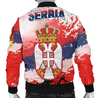 Serbia Men's Bomber Jacket Serbia National Flag and Emblem RLT7 - Wonder Print Shop