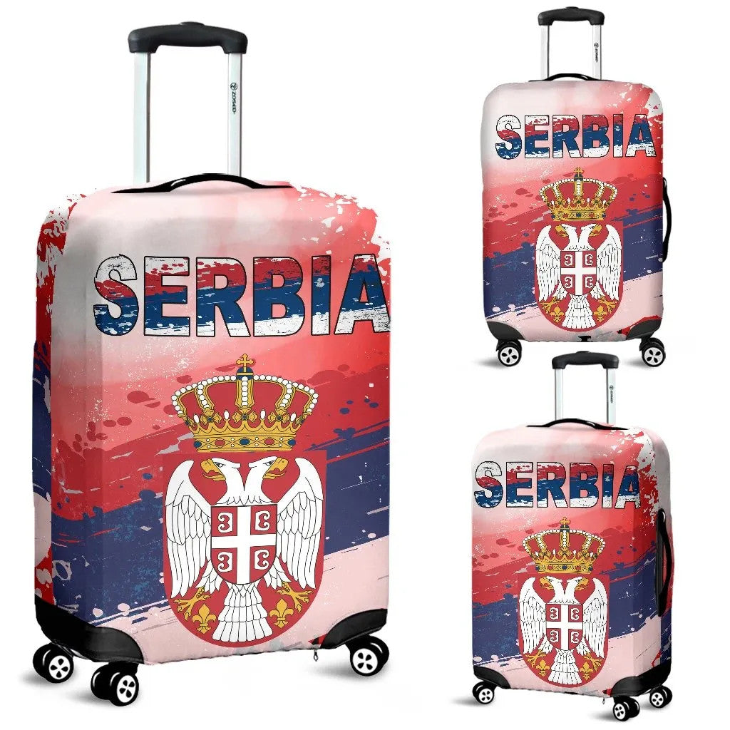 Serbia Luggage Covers Serbia National Flag and Emblem RLT7 - Wonder Print Shop