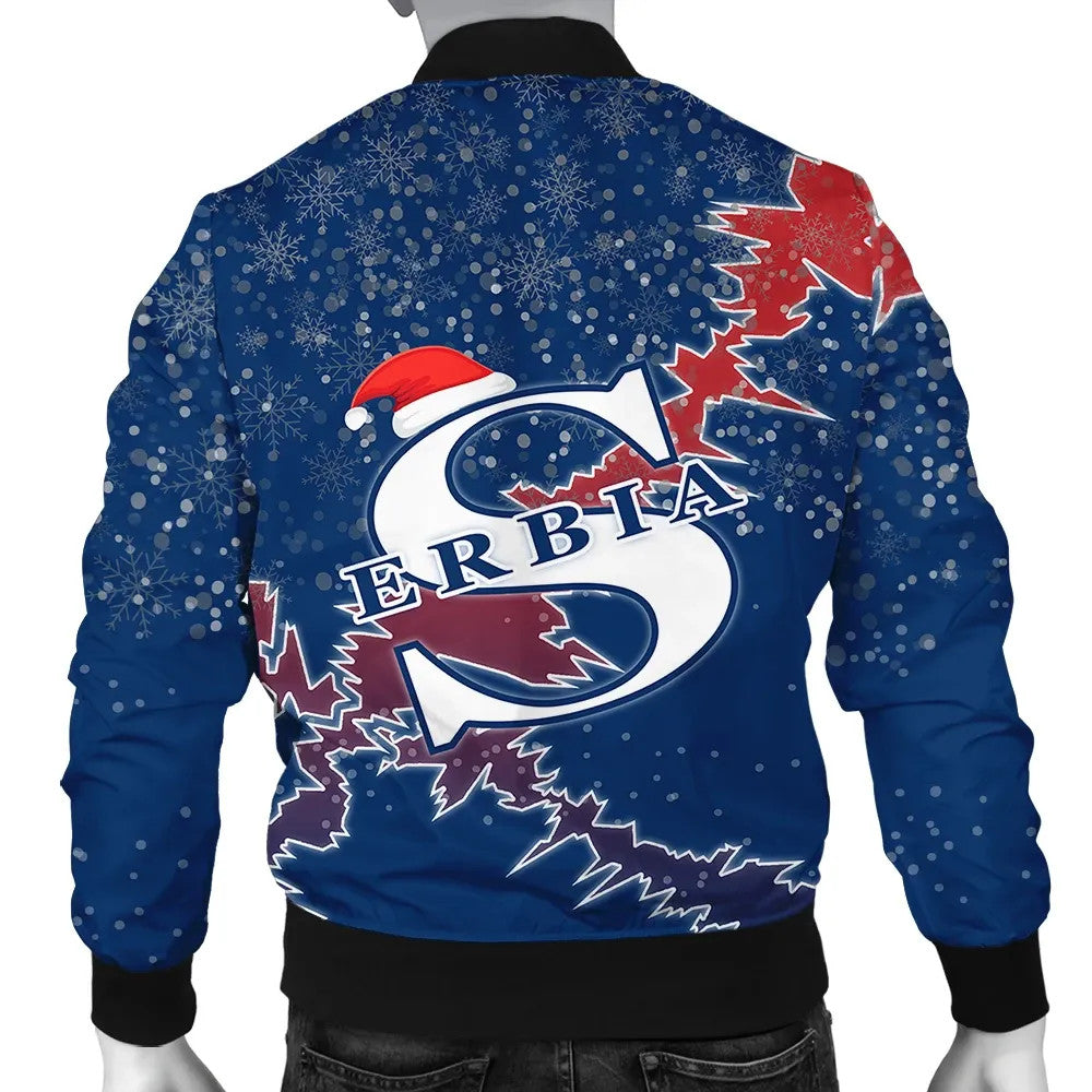 Serbia Christmas Coat Of Arms Men Bomber Jacket X Style RLT7 - Wonder Print Shop