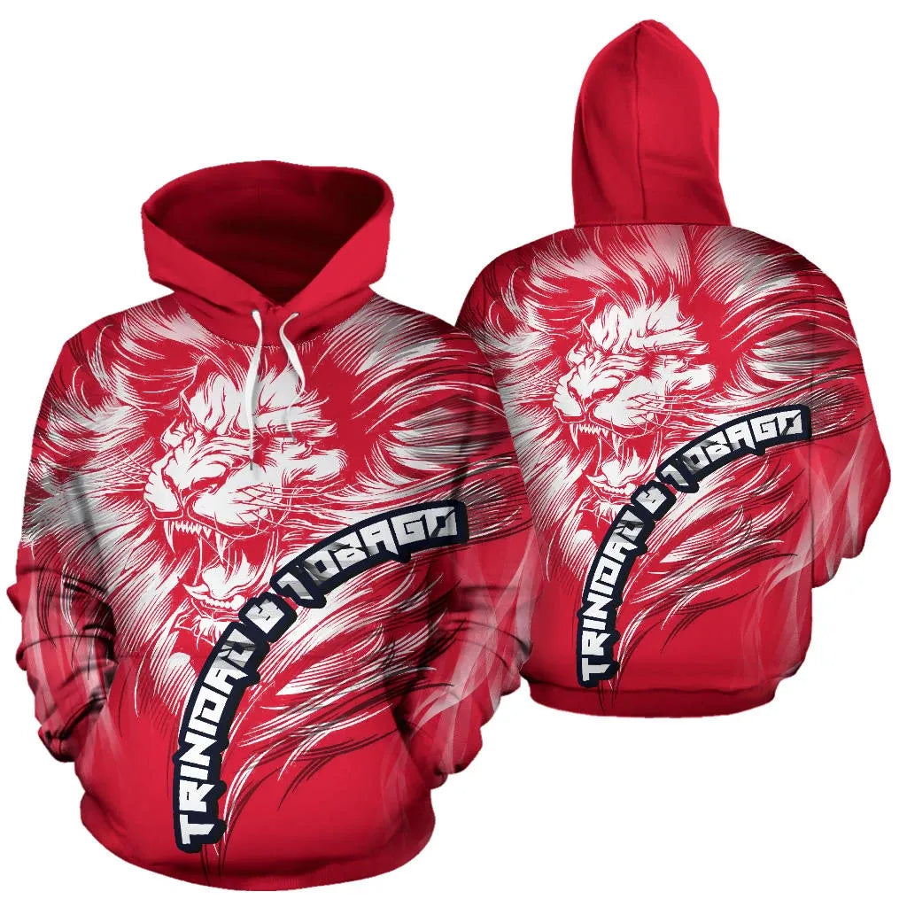Trinidad and Tobago Lion Red Hoodie RLT6 - Wonder Print Shop
