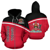 Trinidad Tobago All Over Zip Up Hoodie Curve Version RLT6 - Wonder Print Shop